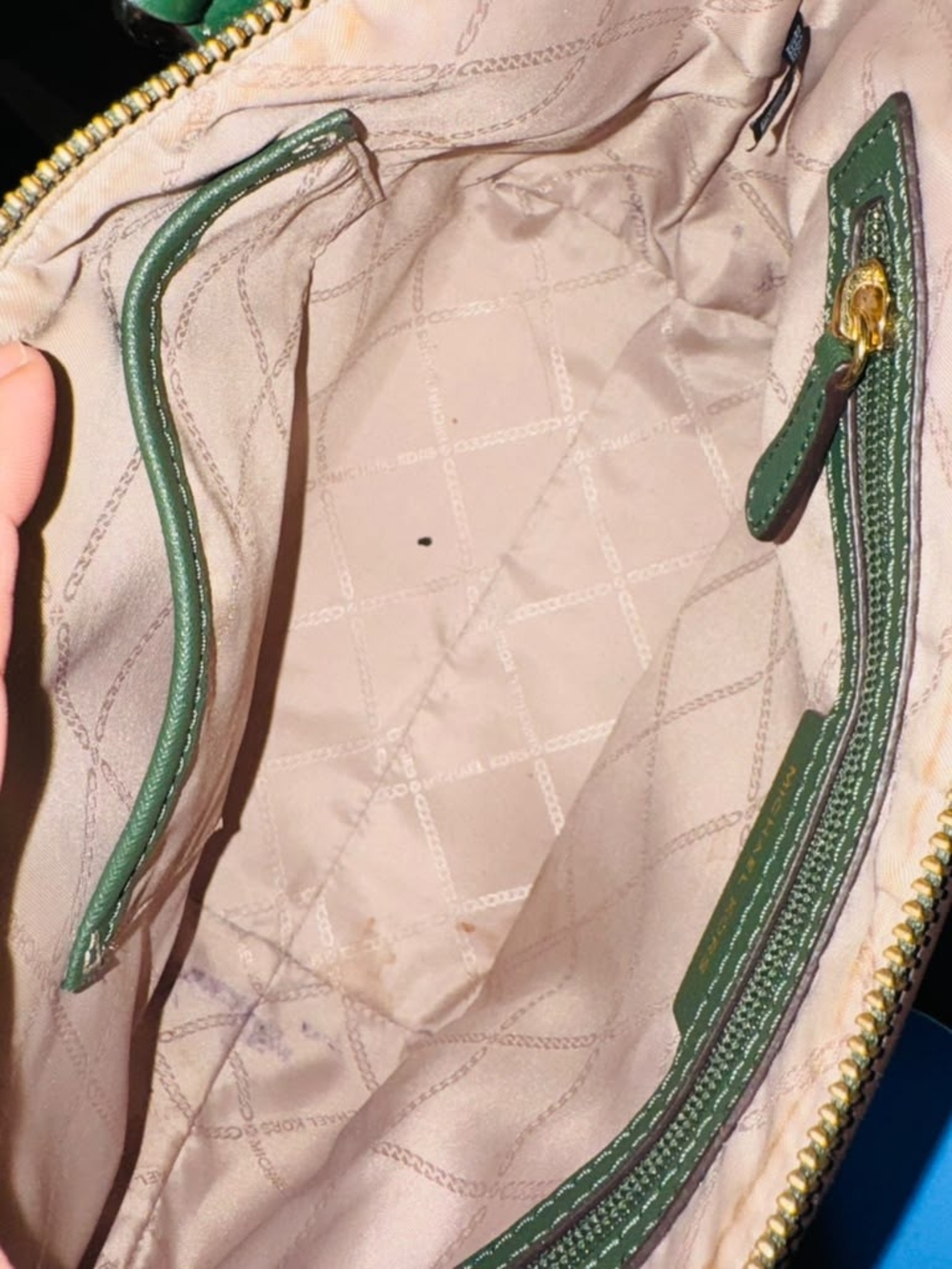 Michael Kors Tote Shoulder Emerald Green Saffiano Leather Satchel Bag - Picture 4 of 4